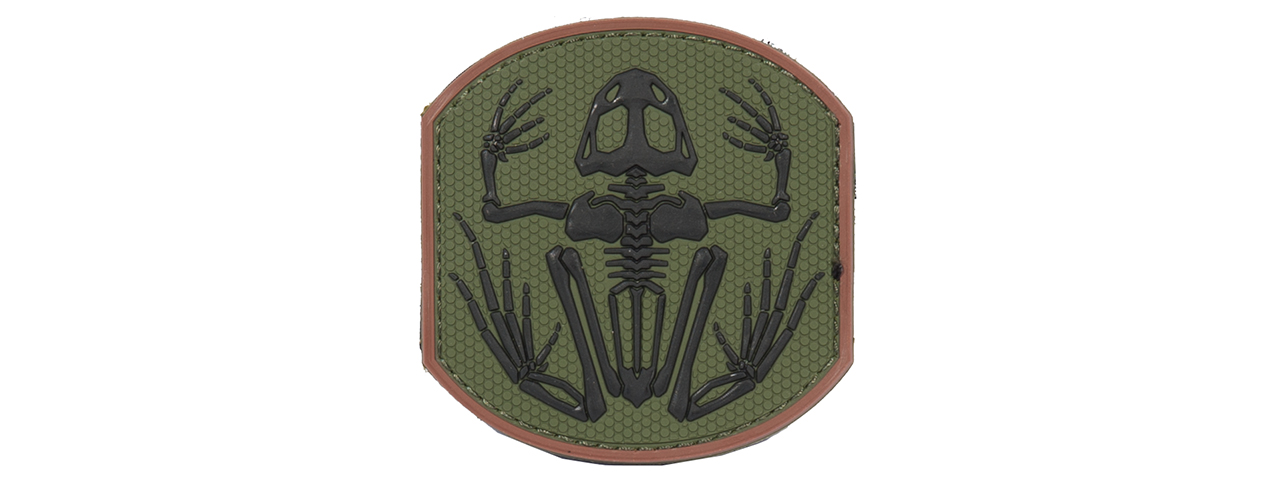 AC-390B FROG SKELETON PVC PATCH (COLOR: OD GREEN & BLACK) - Click Image to Close