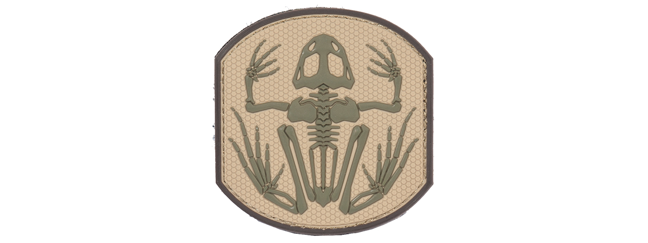 AC-390D FROG SKELETON PVC PATCH (COLOR: TAN & OD GREEN) - Click Image to Close
