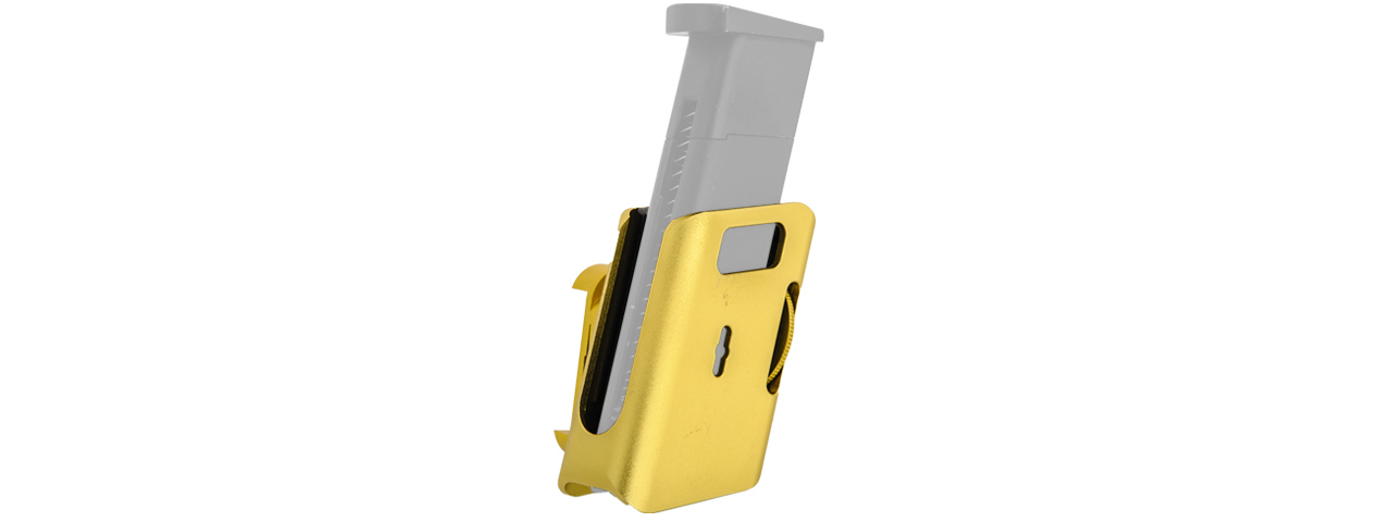 AC-396G COMPETITION ALUMINUM PISTOL MAGAZINE POUCH TYPE-B (COLOR: GOLD) - Click Image to Close