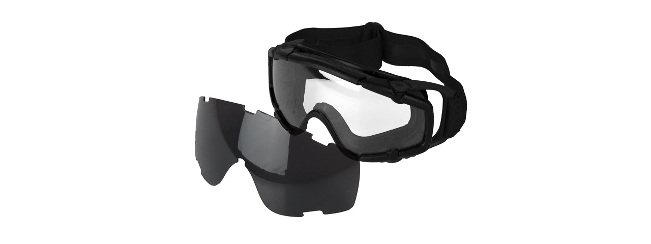 AC-444BS SI BALLISTIC GOGGLE w/2 LENS (FRAME COLOR: BLACK) - Click Image to Close