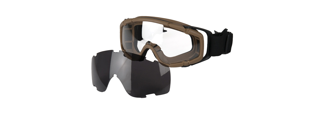 AC-444TH SI BALLISTIC GOGGLE w/2 LENS FOR HELMETS (FRAME COLOR: TAN) - Click Image to Close