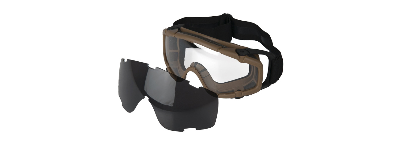 AC-444TS SI BALLISTIC GOGGLE w/2 LENS (FRAME COLOR: TAN) - Click Image to Close