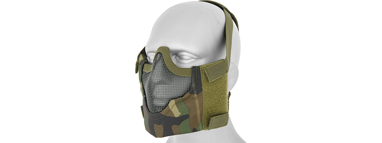 AC-473W V8 MESH HALF FACE MASK (WOODLAND CAMO) - Click Image to Close