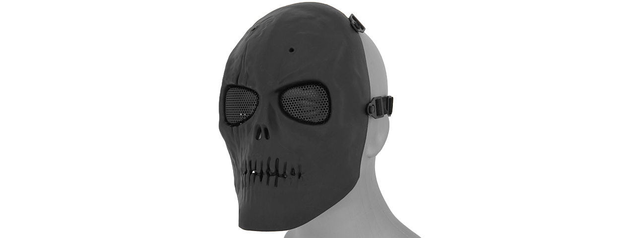 AC-475B MESH SCARRED SKULL MASK (BLACK) - Click Image to Close