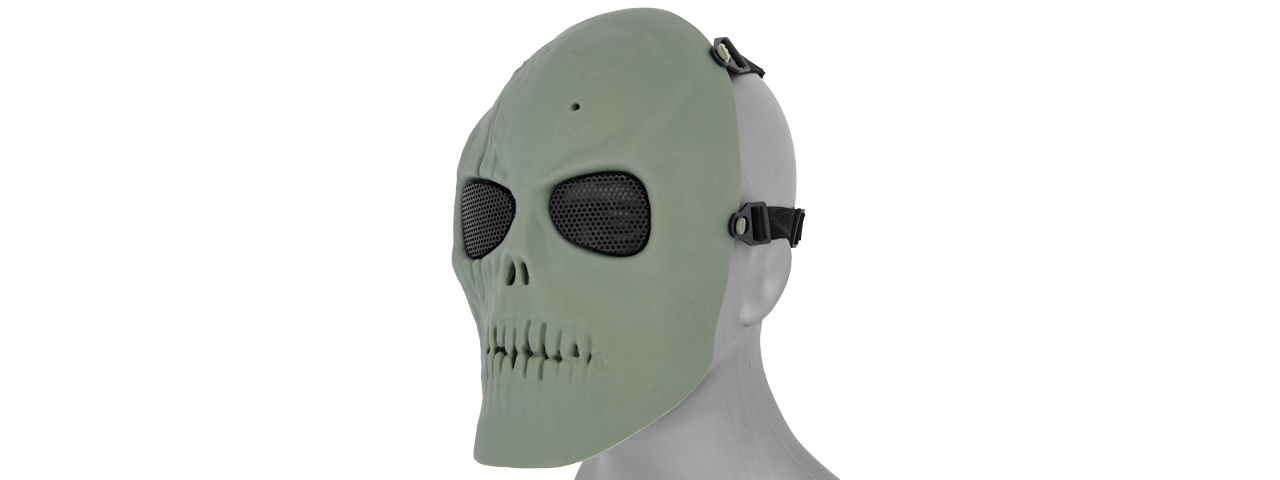 AC-475G MESH SCARRED SKULL MASK (ZOMBIE GREEN) - Click Image to Close