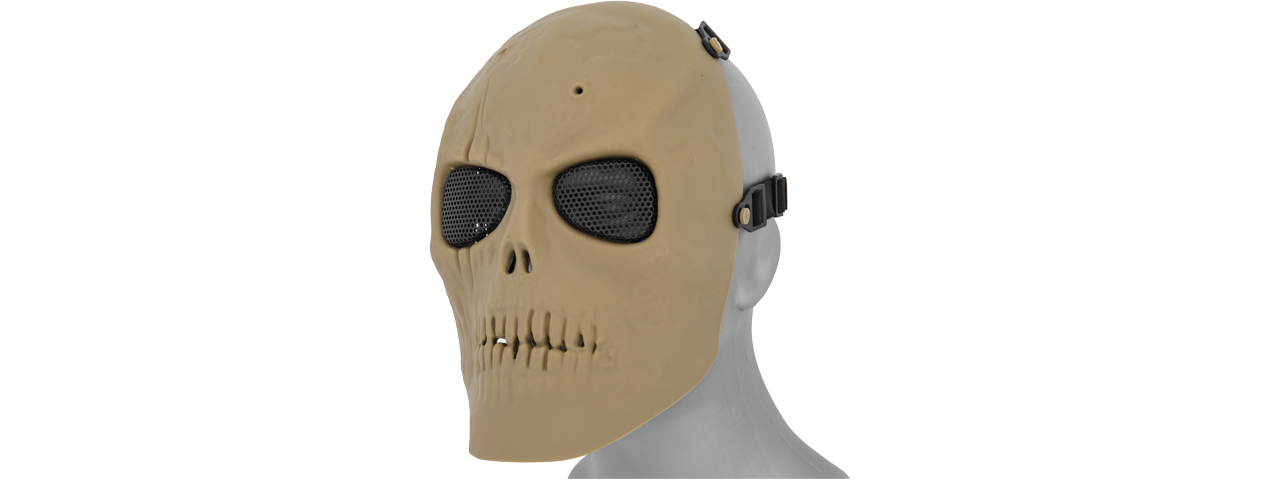 AC-475T MESH SCARRED SKULL MASK (TAN) - Click Image to Close