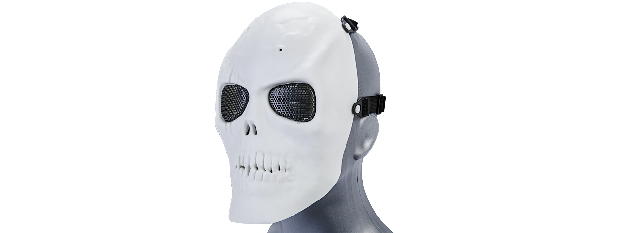 AC-475W MESH SCARRED SKULL MASK (WHITE) - Click Image to Close