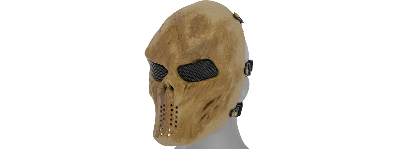 AC-476DB VILLAIN SKULL MESH FACE MASK (DRIED BONE) - Click Image to Close