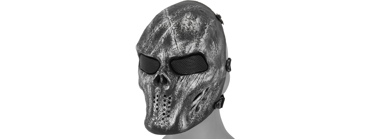 AC-476SB VILLAIN SKULL MESH FACE MASK (SILVER BLACK) - Click Image to Close