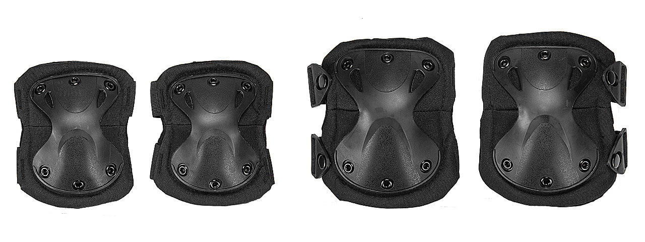 AC-478B TACTICAL QUICK-RELEASE KNEE & ELBOW PAD SET (BLACK) - Click Image to Close