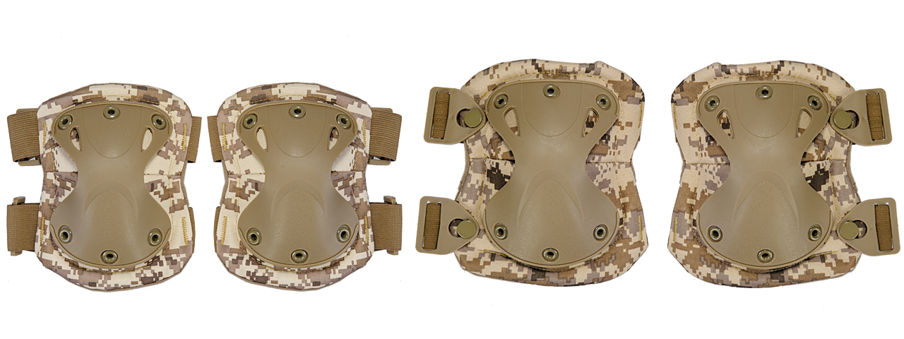 AC-478D TACTICAL QUICK-RELEASE KNEE & ELBOW PAD SET (DESERT DIGITAL) - Click Image to Close