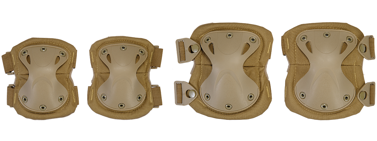 AC-478T TACTICAL QUICK-RELEASE KNEE & ELBOW PAD SET (TAN) - Click Image to Close