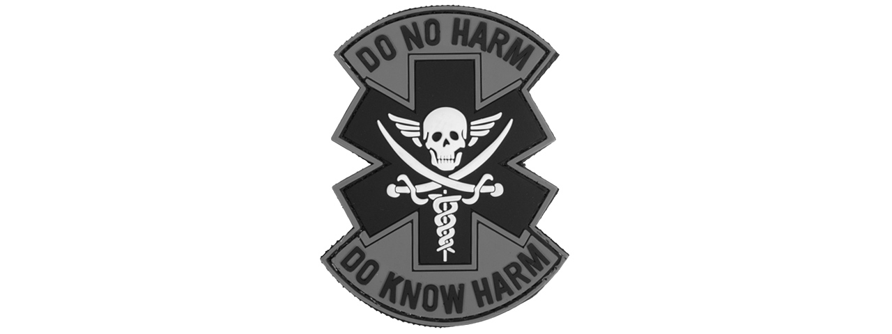 AC-481A PVC PATCH: "DO NOT HARM" (GRAY BLACK WHITE) - Click Image to Close