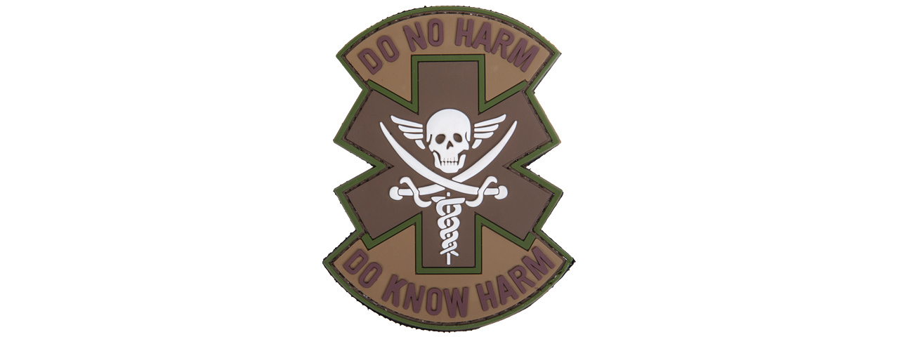 AC-481B "DO NOT HARM" PVC PATCH (TAN OD WHITE) - Click Image to Close