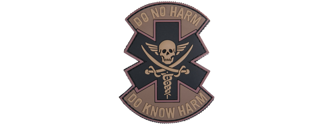 AC-481D "DO NOT HARM" PVC PATCH (TAN BLACK) - Click Image to Close