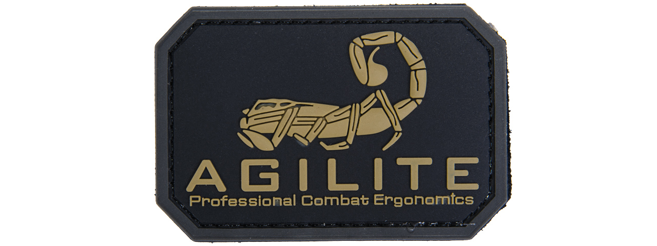 AC-482A "AGILITE" PVC PATCH (BLACK TAN) - Click Image to Close