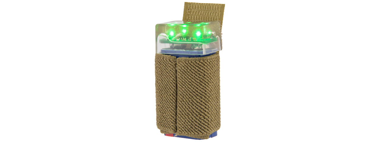 AC-519TG KNV-14 9V "GREEN" STROBE LIGHT w/VELCRO MOUNT (TAN) - Click Image to Close