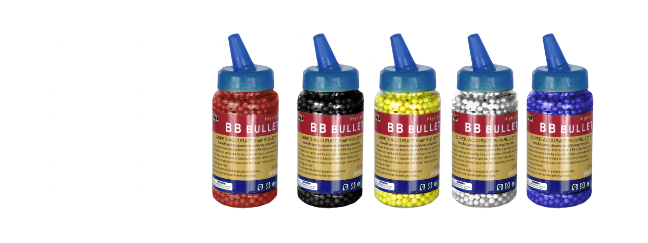 Cyma BB02(BOTTLE)CYM 0.12g 6mm Seamless BBs, 2000 Rounds per Bottle, Single Color per Case - Click Image to Close