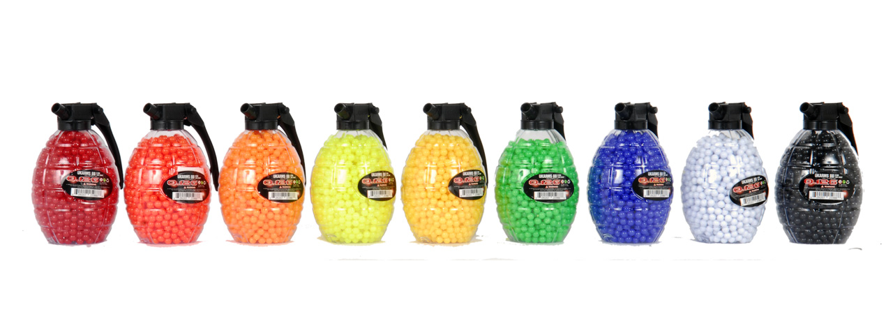 UKARMS BB1500GD 0.12g 6mm BBs in Large Grendade Bottle, 1500 Rounds per Bottle, Mixed Colors per Case - Click Image to Close