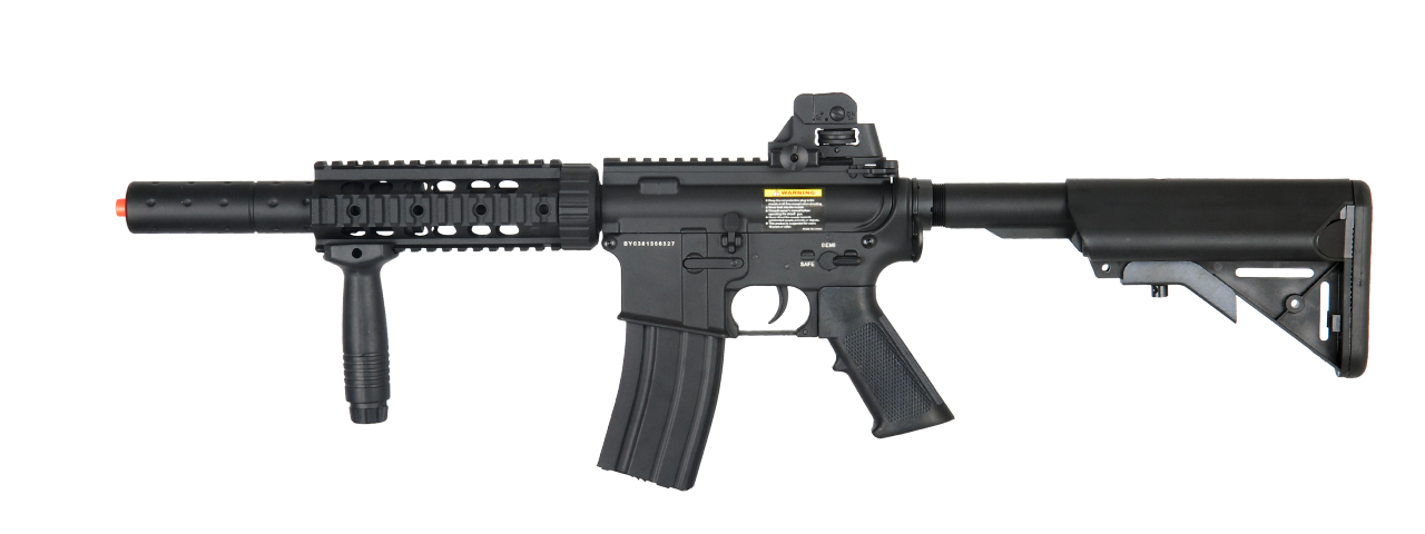 BI-3881M-NB M4 CQB SD RIS AEG RIFLE - NO BATTERY/CHARGER (BLACK) - Click Image to Close