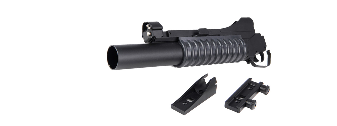 DBoys Full Metal Long 40mm 3-in-1 M203 Airsoft Gas Grenade Launcher for M4/M16 Series Airsoft Rifles (Color: Black) - Click Image to Close