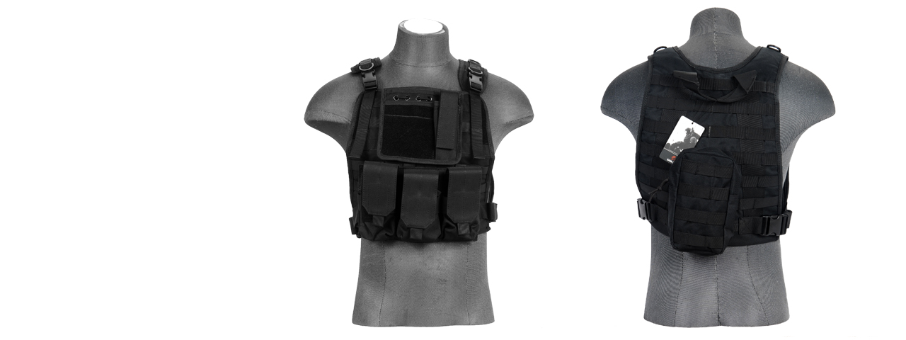 Lancer Tactical CA-301B Molle Tactical Vest in Black - Click Image to Close