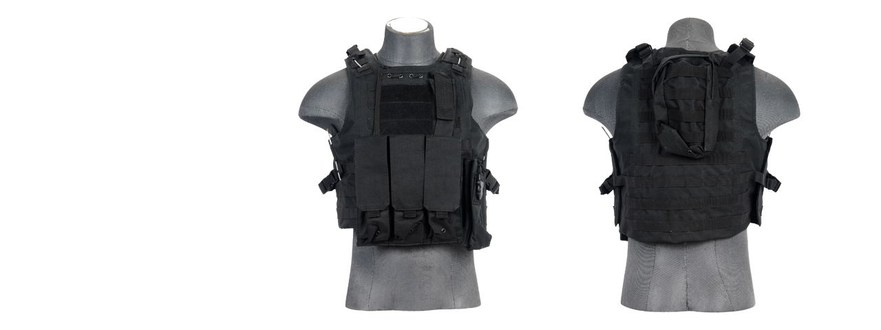 Lancer Tactical CA-304B Tactical Vest in Black - Click Image to Close