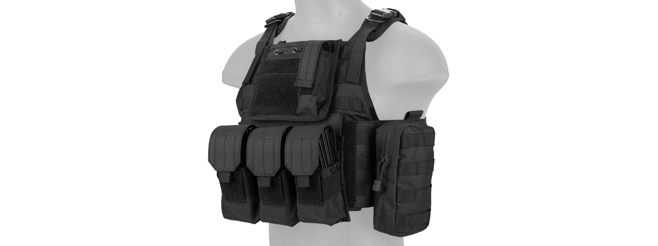 Lancer Tactical CA-305B Tactical Assault Vest in Black - Click Image to Close