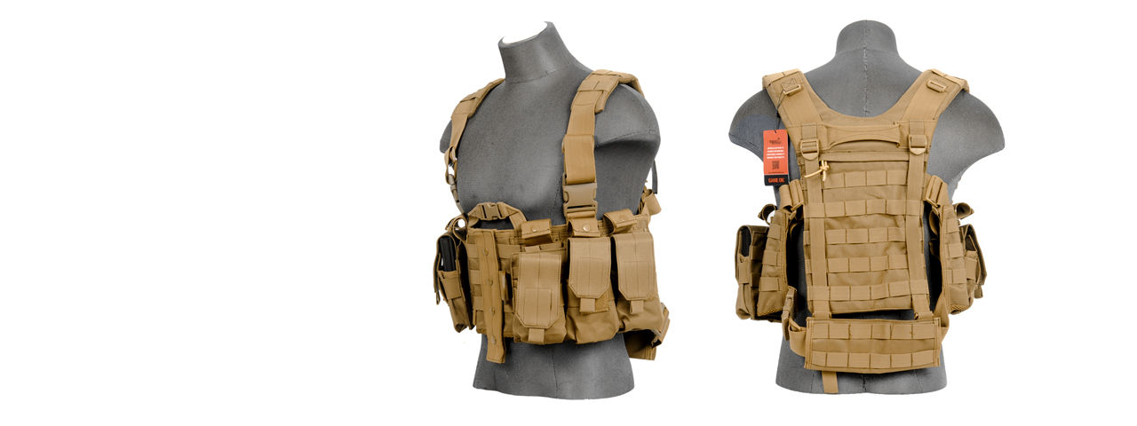 Lancer Tactical CA-306T M4 Chest Harness in Tan - Click Image to Close