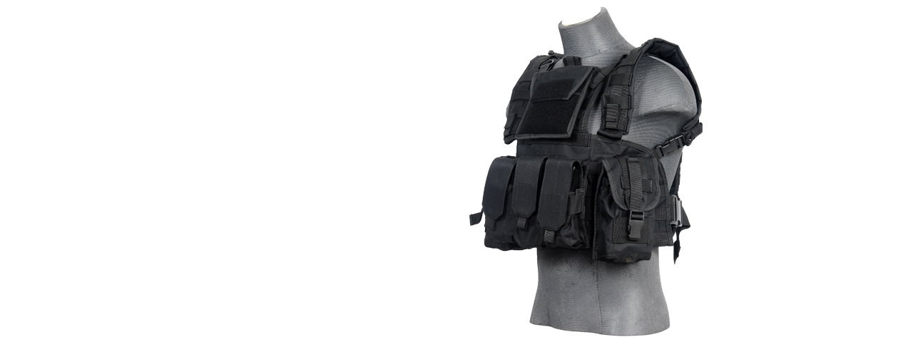 Lancer Tactical CA-307B Modular Chest Rig in Black - Click Image to Close