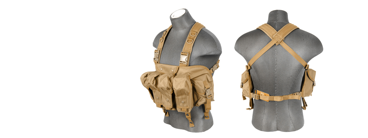 Lancer Tactical CA-308T AK Chest Rig in Tan - Click Image to Close
