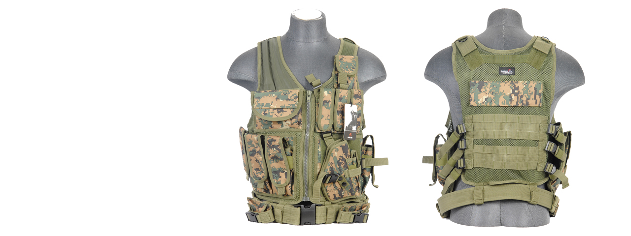 Lancer Tactical CA-310D Cross Draw Vest in Digital Marpat - Click Image to Close