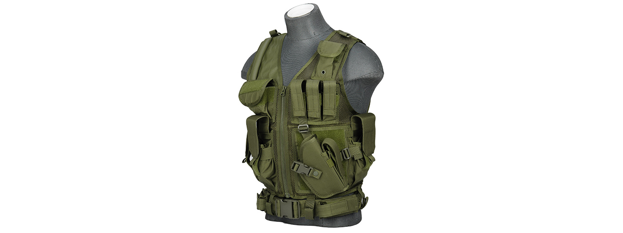 CA-310G CROSS DRAW VEST (OD) - Click Image to Close