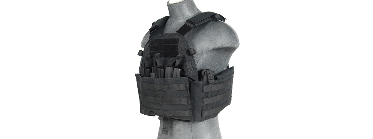 CA-311B2 69T4 Tactical Vest w/ Triple Inner Mag Pouch (Black) - Click Image to Close