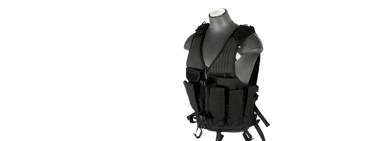 CA-314B CROSS DRAW VEST (BLACK) - Click Image to Close