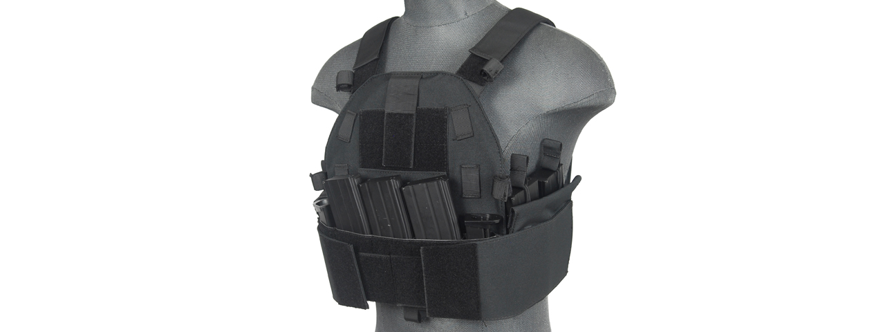 CA-315B SLK Tactical Vest w/ Side Plate Dual-Mag Compartment (Black) - Click Image to Close