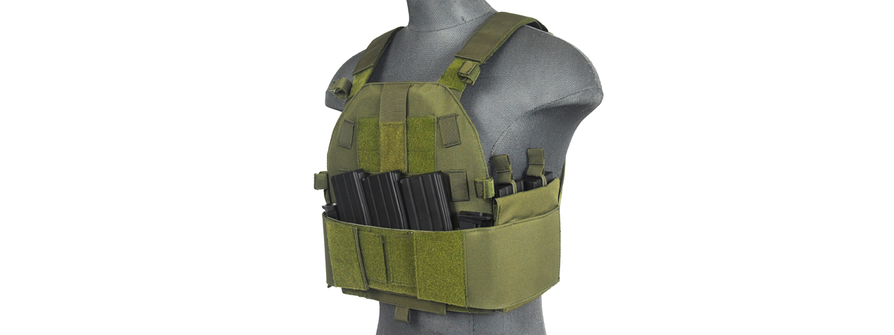 CA-315G SLK Tactical Vest w/ Side Plate Dual-Mag Compartment (OD Green) - Click Image to Close