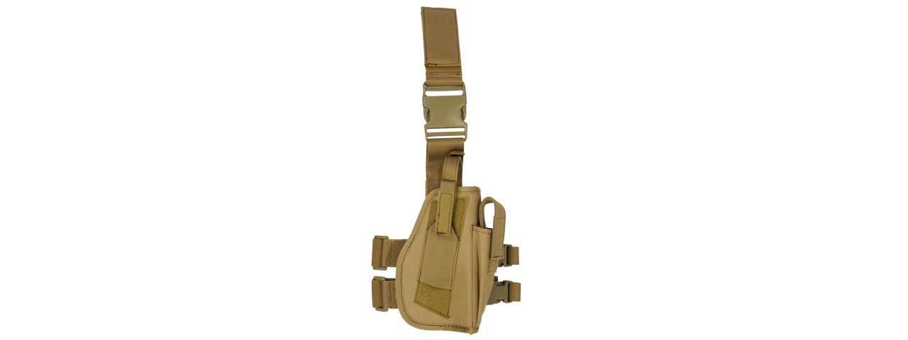 Lancer Tactical Airsoft Drop Leg Nylon Holster Accessory (Color: Tan) - Click Image to Close