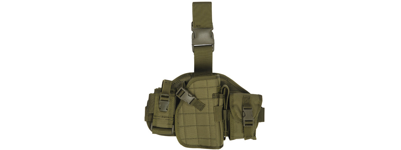 Lancer Tactical CA-324G Molle Platform Drop Leg Holster in OD - Click Image to Close