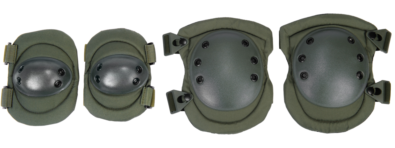 Lancer Tactical CA-329G Tactical Elbow & Knee Pad Set in OD - Click Image to Close