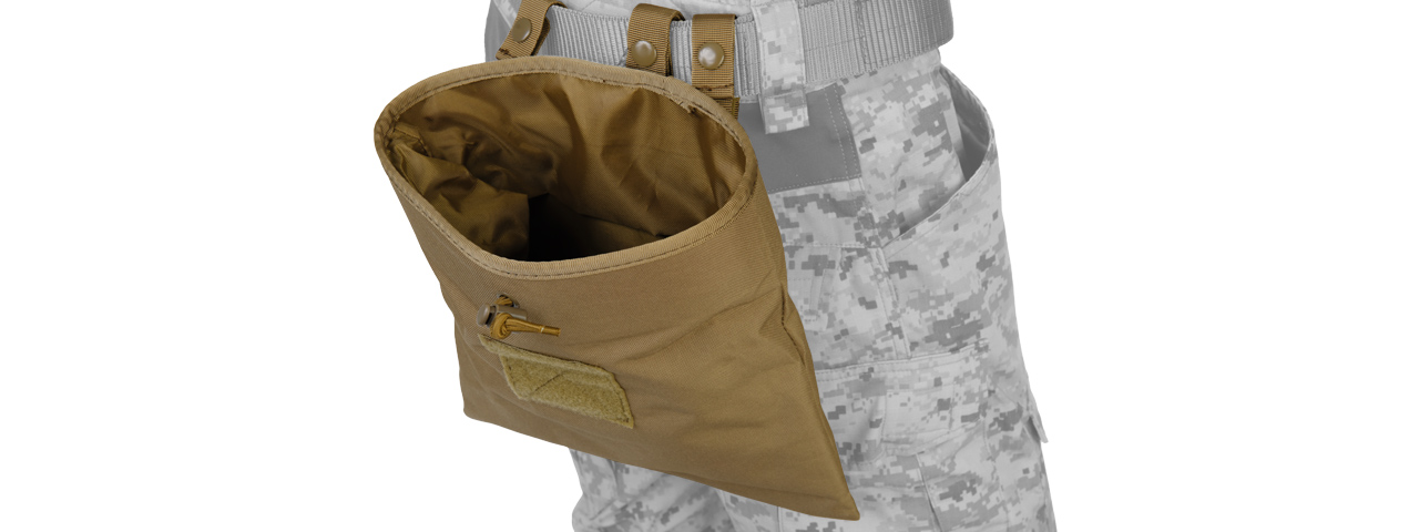 Lancer Tactical CA-341T Large Foldable Dump Pouch in Tan - Click Image to Close