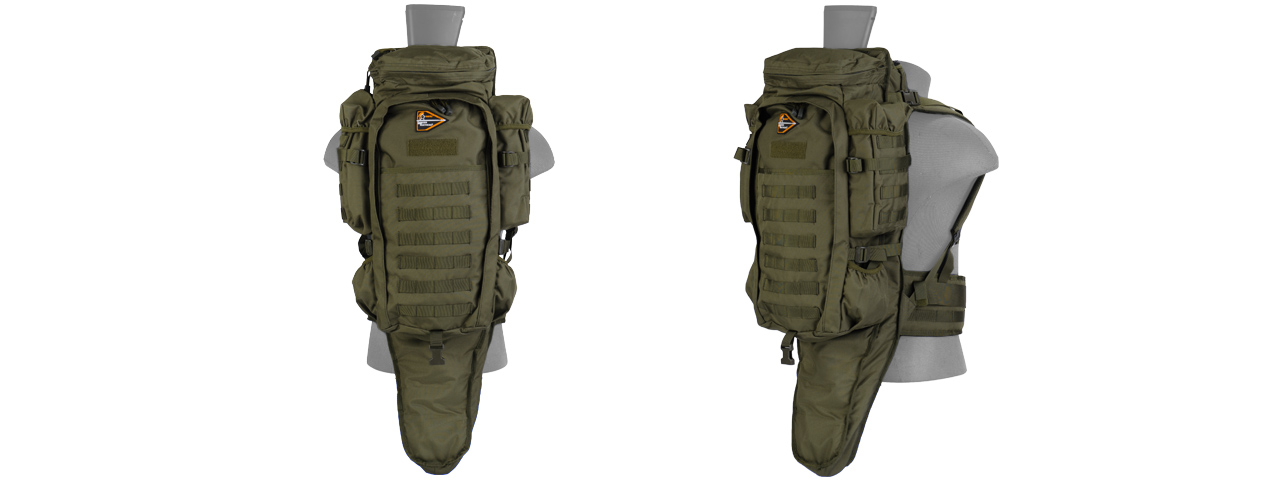 Lancer Tactical CA-356G Rifle Backpack, OD Green - Click Image to Close