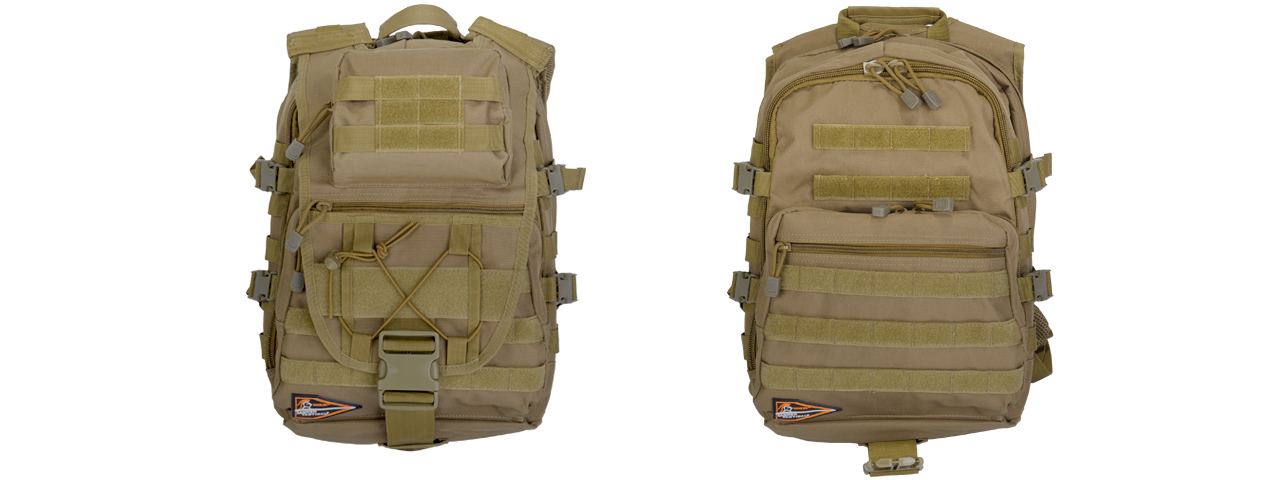 Lancer Tactical CA-357T Tactical Laptop Backpack, Tan - Click Image to Close