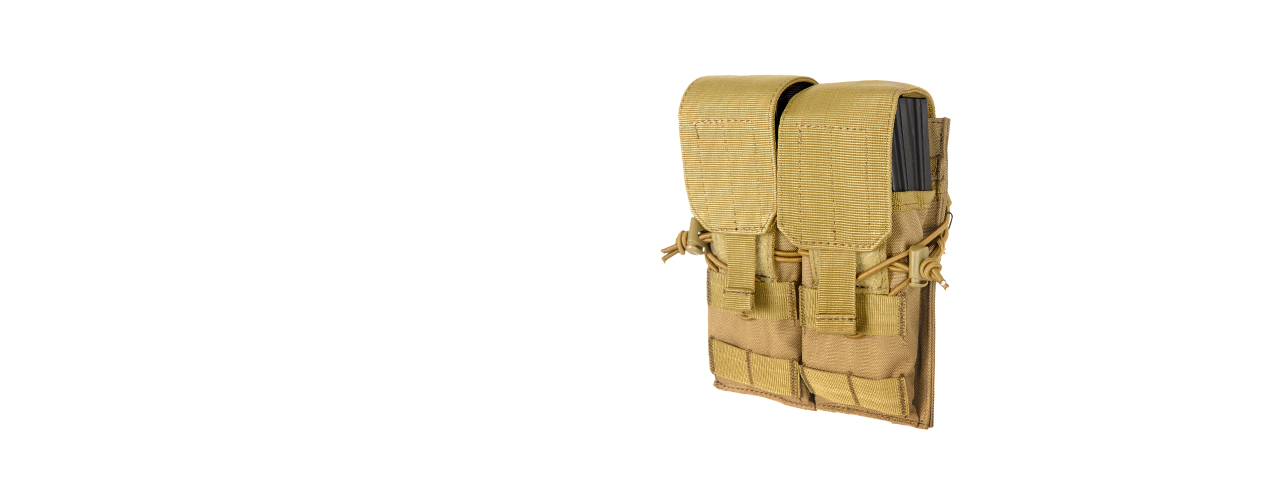 CA-358TN NYLON DOUBLE MAG POUCH (M4/M16/AK MAG), TAN - Click Image to Close