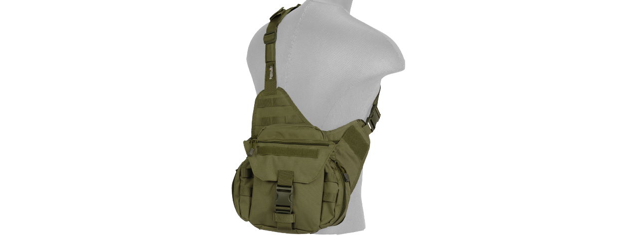 CA-366G TACTICAL MESSENGER BAG (OD GREEN) - Click Image to Close