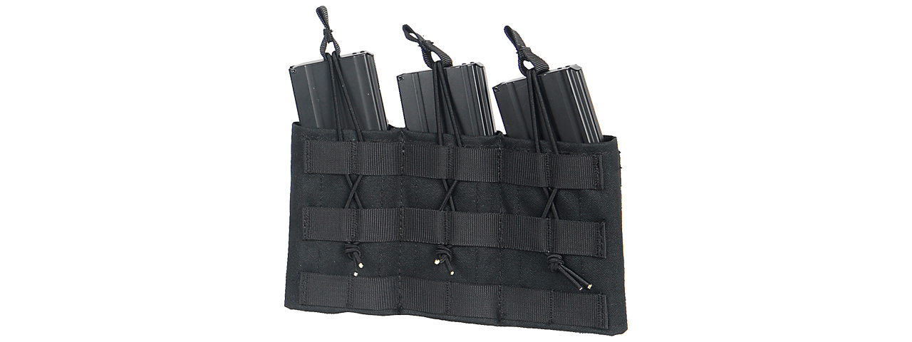 CA-379BN NYLON VARIABLE DEPTH ADJUSTMENT MOLLE TRIPLE MAG POUCH (BK) - Click Image to Close