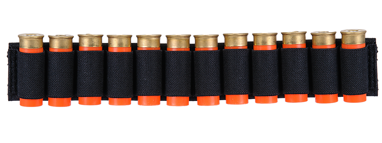 CA-383BN NYLON SHOTGUN SHELLS (12) HOLDER FOR SLING OR BELT (BLACK) - Click Image to Close