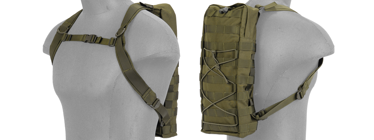 CA-384GN NYLON MOLLE ATTACHABLE HYDRATION BACKPACK (OD) - Click Image to Close