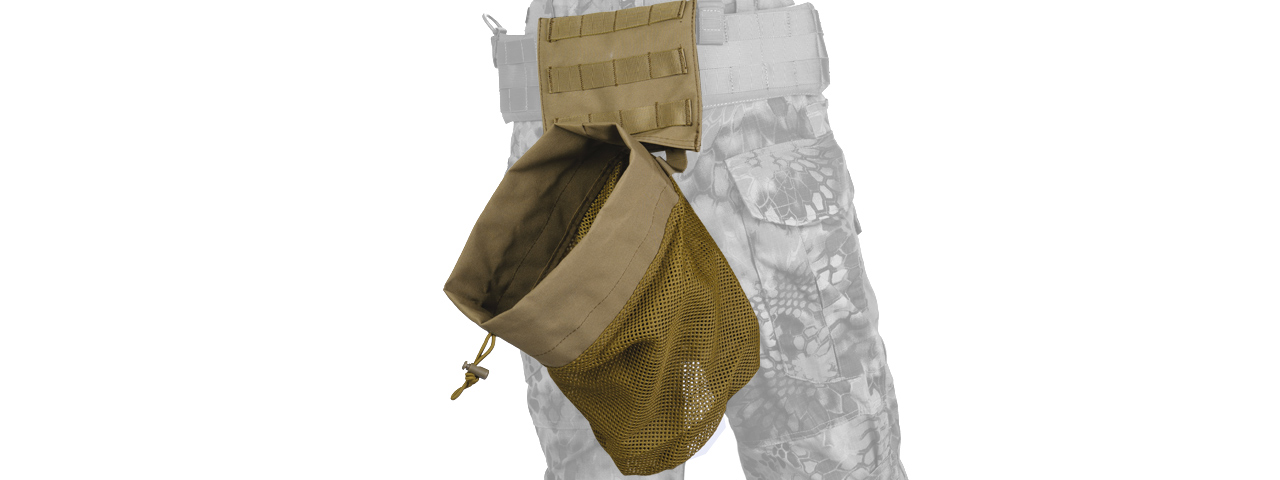 CA-389T MOLLE PLATFORM FOLD-AWAY NETTING DUMP POUCH (TAN) - Click Image to Close