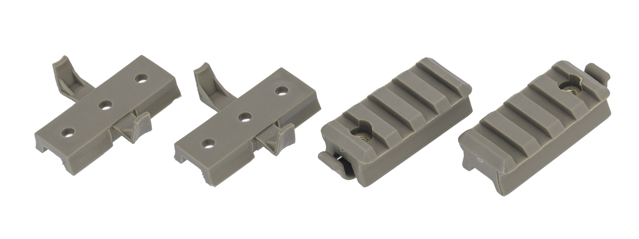 CA-717G HELMET RAIL PLASTIC MOUNT SET (FOLIAGE GREEN) - Click Image to Close